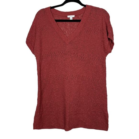 J.Jill Salmon short sleeved v-neck tunic small - Picture 1 of 8